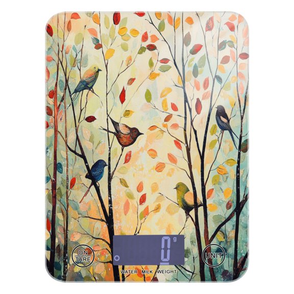 Food Scale Small Food Scale Kitchen Scale Kitchen Electronic Scale Multifunctional Digital Kitchen Scale Baking and Cooking Scale Colorful Tree Bird Pattern