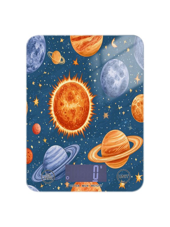 Food Scale Small Food Scale Kitchen Scale Kitchen Electronic Scale Multifunctional Digital Kitchen Scale Baking and Cooking Scale Cosmic Sun Planet Orbit