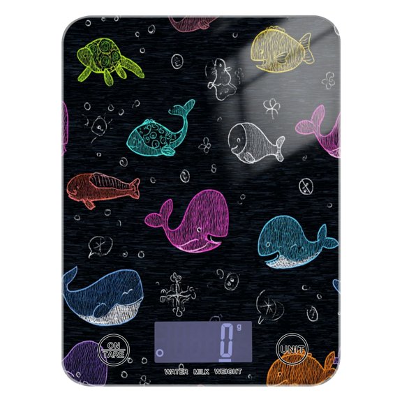 Food Scale Small Food Scale Kitchen Scale Kitchen Electronic Scale Multifunctional Digital Kitchen Scale Baking and Cooking Scale Deep Sea Doodle Creatures