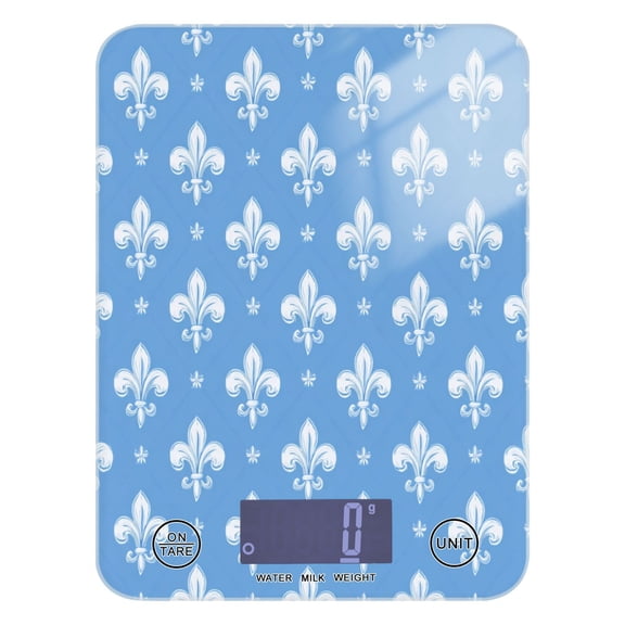 Food Scale Small Food Scale Kitchen Scale Kitchen Electronic Scale Multifunctional Digital Kitchen Scale Baking and Cooking Scale Fleur De Lis Sky Blue Motif