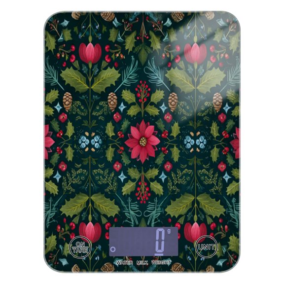Food Scale Small Food Scale Kitchen Scale Kitchen Electronic Scale Multifunctional Digital Kitchen Scale Baking and Cooking Scale Green Christmas Pattern