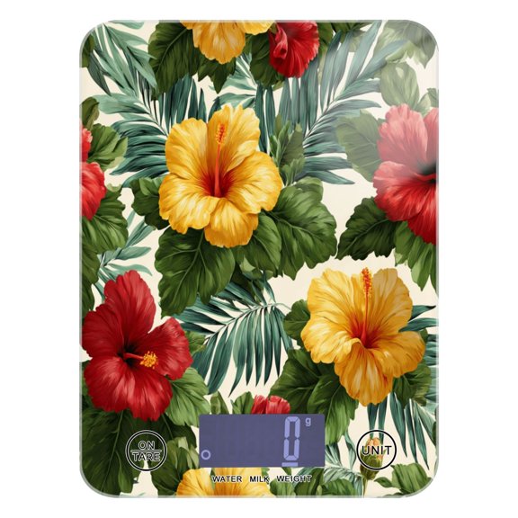Food Scale Small Food Scale Kitchen Scale Kitchen Electronic Scale Multifunctional Digital Kitchen Scale Baking and Cooking Scale Hawaiian Flower Palm Leaves