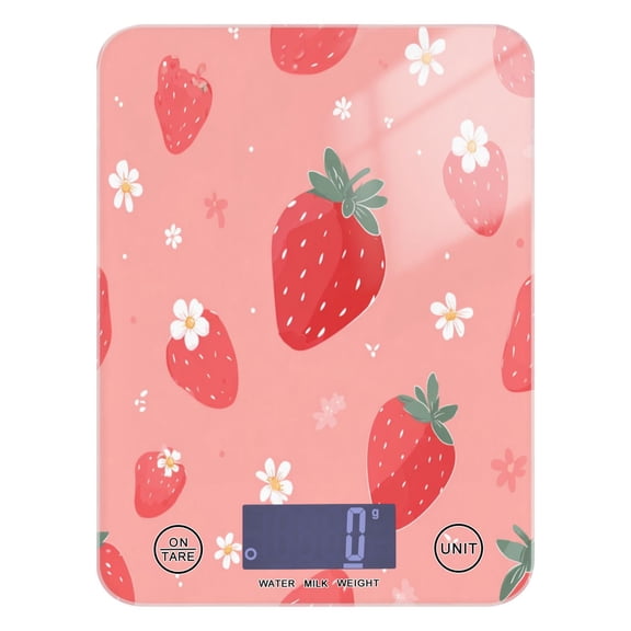 Food Scale Small Food Scale Kitchen Scale Kitchen Electronic Scale Multifunctional Digital Kitchen Scale Baking and Cooking Scale Juicy Pink Strawberry Motif