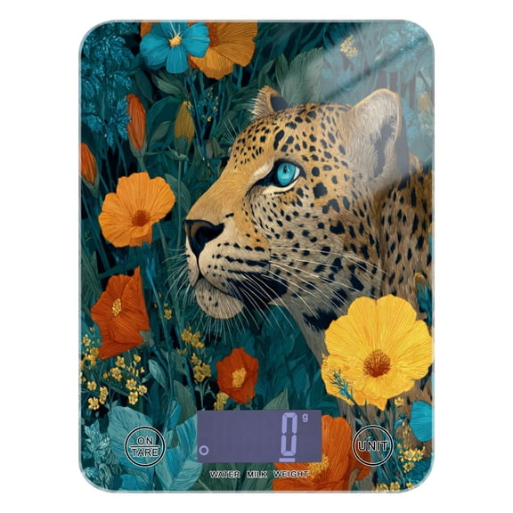 Food Scale Small Food Scale Kitchen Scale Kitchen Electronic Scale Multifunctional Digital Kitchen Scale Baking and Cooking Scale Leopard in Jungle Orange