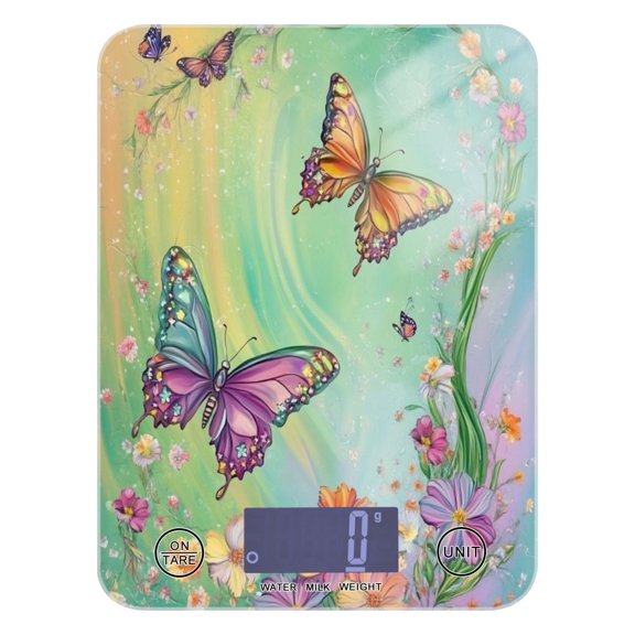Food Scale Small Food Scale Kitchen Scale Kitchen Electronic Scale Multifunctional Digital Kitchen Scale Baking and Cooking Scale Light Green Rainbow Butterfly