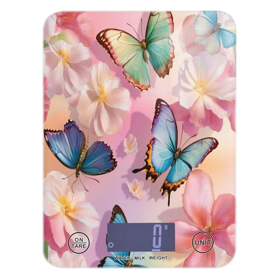 Food Scale Small Food Scale Kitchen Scale Kitchen Electronic Scale Multifunctional Digital Kitchen Scale Baking and Cooking Scale Light Pink Rainbow Butterfly