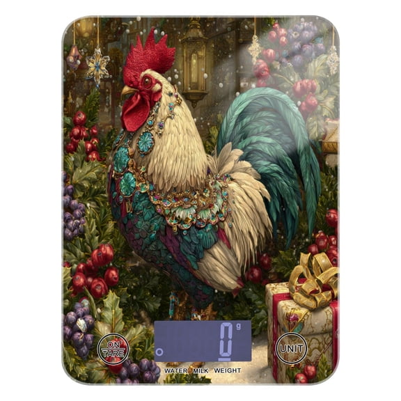 Food Scale Small Food Scale Kitchen Scale Kitchen Electronic Scale Multifunctional Digital Kitchen Scale Baking and Cooking Scale Magical Christmas Rooster