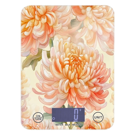 Food Scale Small Food Scale Kitchen Scale Kitchen Electronic Scale Multifunctional Digital Kitchen Scale Baking and Cooking Scale Orange Chrysanthemums
