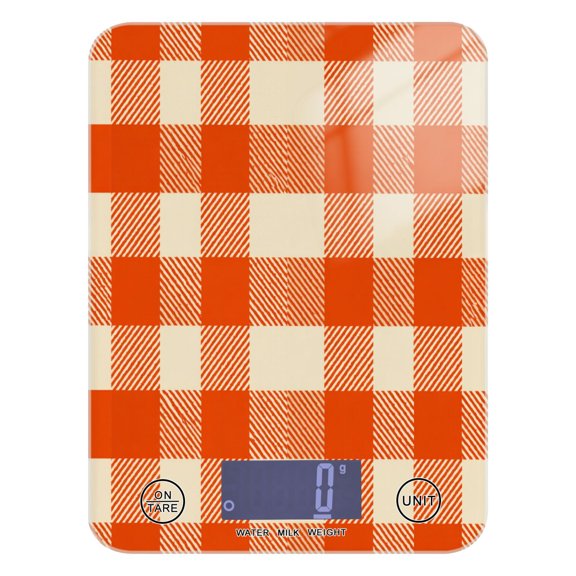 Food Scale Small Food Scale Kitchen Scale Kitchen Electronic Scale Multifunctional Digital Kitchen Scale Baking and Cooking Scale Orange Gingham Check Motif