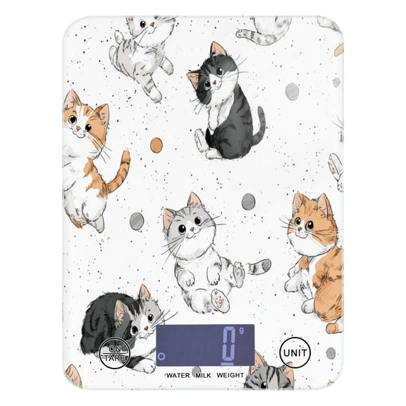 Food Scale Small Food Scale Kitchen Scale Kitchen Electronic Scale Multifunctional Digital Kitchen Scale Baking and Cooking Scale Orange Kitten Seamless