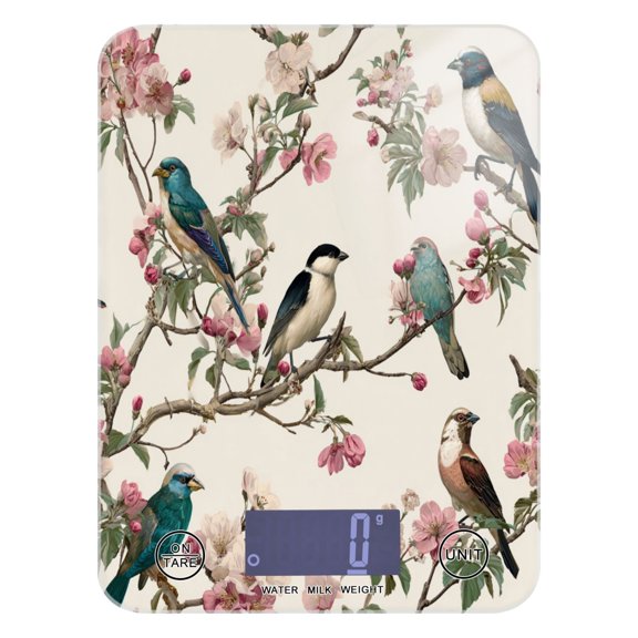 Food Scale Small Food Scale Kitchen Scale Kitchen Electronic Scale Multifunctional Digital Kitchen Scale Baking and Cooking Scale Perched Birds Pattern