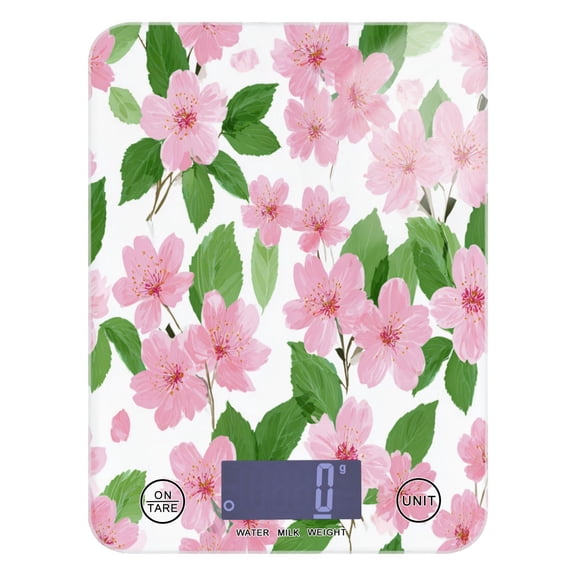 Food Scale Small Food Scale Kitchen Scale Kitchen Electronic Scale Multifunctional Digital Kitchen Scale Baking and Cooking Scale Pink Cherry Blossom Motif