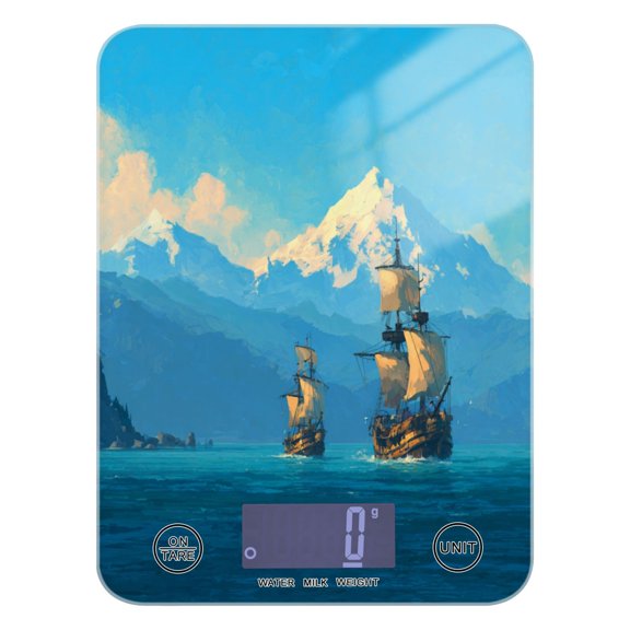 Food Scale Small Food Scale Kitchen Scale Kitchen Electronic Scale Multifunctional Digital Kitchen Scale Baking and Cooking Scale Pirate Ships Ocean Mountain