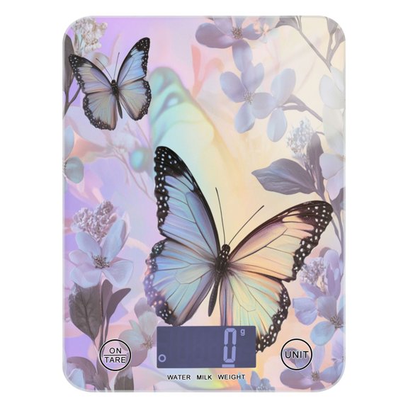 Food Scale Small Food Scale Kitchen Scale Kitchen Electronic Scale Multifunctional Digital Kitchen Scale Baking and Cooking Scale Purple Rainbow Butterfly