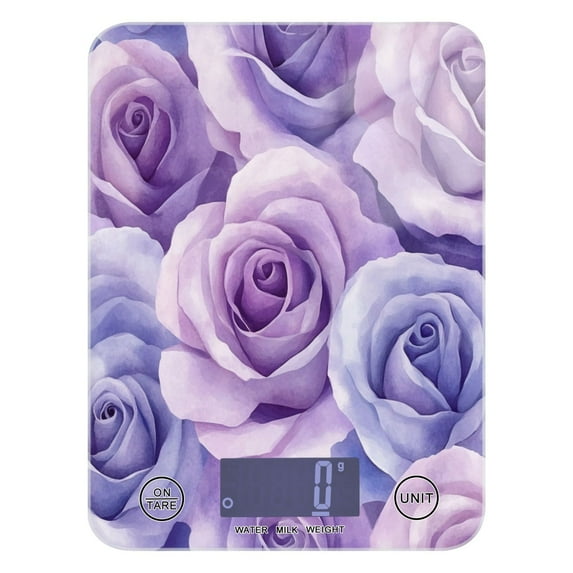 Food Scale Small Food Scale Kitchen Scale Kitchen Electronic Scale Multifunctional Digital Kitchen Scale Baking and Cooking Scale Purple Roses Seamless
