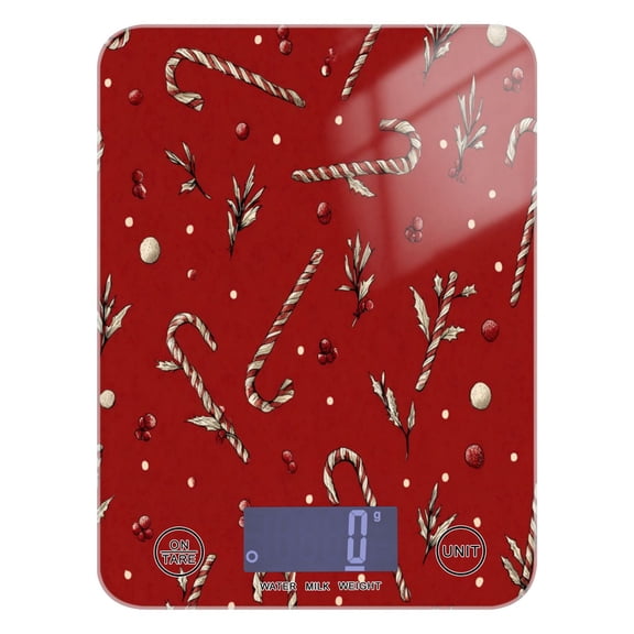 Food Scale Small Food Scale Kitchen Scale Kitchen Electronic Scale Multifunctional Digital Kitchen Scale Baking and Cooking Scale Red Christmas Candy Cane
