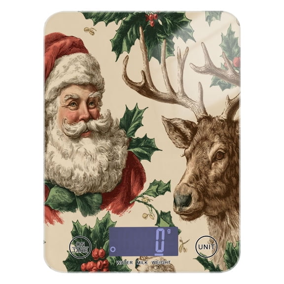 Food Scale Small Food Scale Kitchen Scale Kitchen Electronic Scale Multifunctional Digital Kitchen Scale Baking and Cooking Scale Retro Christmas Illustration