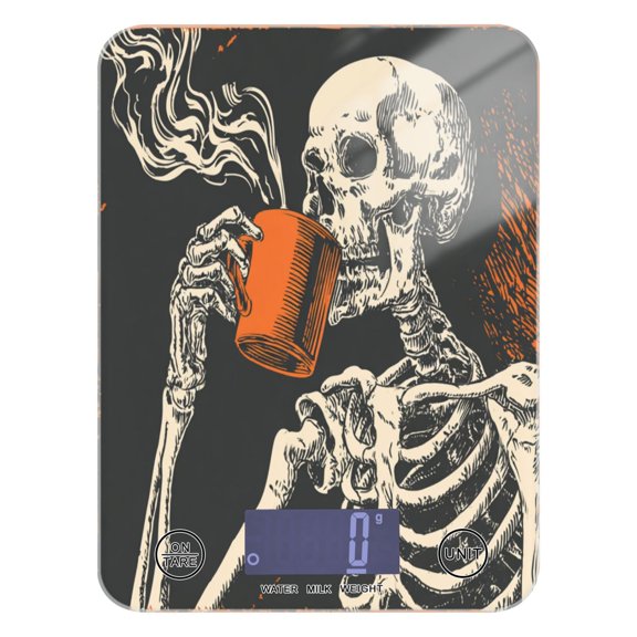 Food Scale Small Food Scale Kitchen Scale Kitchen Electronic Scale Multifunctional Digital Kitchen Scale Baking and Cooking Scale Skeleton Drinking Coffee Pattern