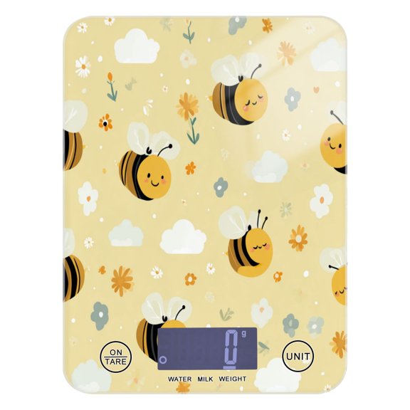 Food Scale Small Food Scale Kitchen Scale Kitchen Electronic Scale Multifunctional Digital Kitchen Scale Baking and Cooking Scale Smiling Bees Yellow Honeycomb