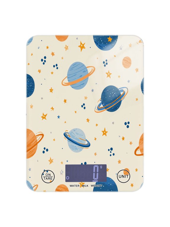 Food Scale Small Food Scale Kitchen Scale Kitchen Electronic Scale Multifunctional Digital Kitchen Scale Baking and Cooking Scale Space Planet Pattern