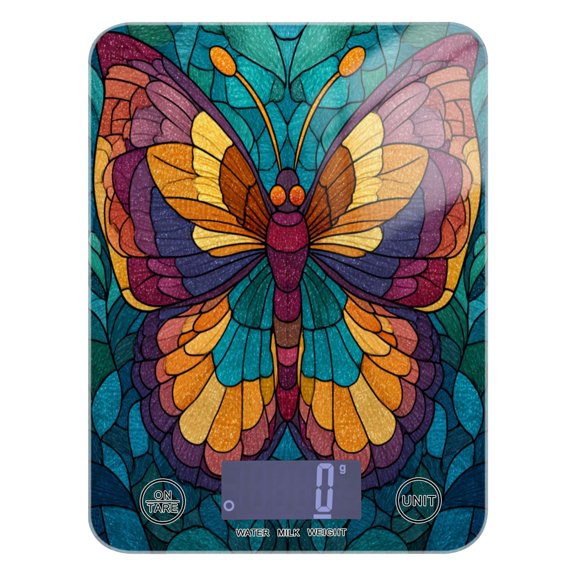 Food Scale Small Food Scale Kitchen Scale Kitchen Electronic Scale Multifunctional Digital Kitchen Scale Baking and Cooking Scale Stained Glass Butterfly