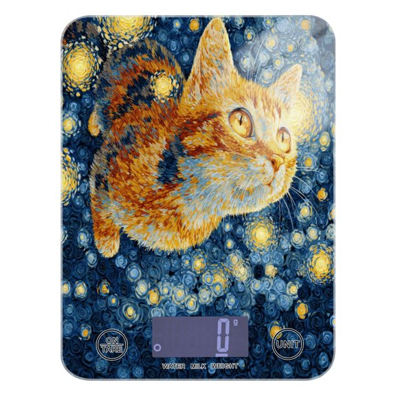 Food Scale Small Food Scale Kitchen Scale Kitchen Electronic Scale Multifunctional Digital Kitchen Scale Baking and Cooking Scale Starlight Orange Cat