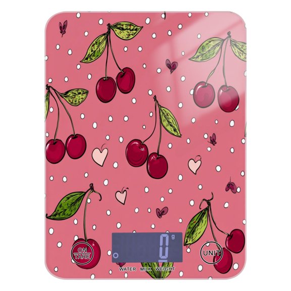 Food Scale Small Food Scale Kitchen Scale Kitchen Electronic Scale Multifunctional Digital Kitchen Scale Baking and Cooking Scale Sweet Cherry Chart Pattern