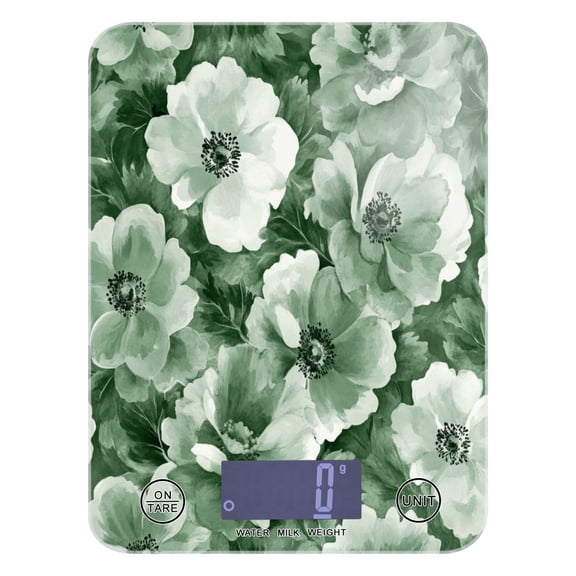 Food Scale Small Food Scale Kitchen Scale Kitchen Electronic Scale Multifunctional Digital Kitchen Scale Baking and Cooking Scale Vibrant Green Flowers