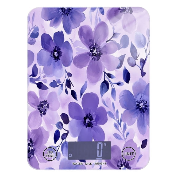 Food Scale Small Food Scale Kitchen Scale Kitchen Electronic Scale Multifunctional Digital Kitchen Scale Baking and Cooking Scale Vibrant Purple Flowers