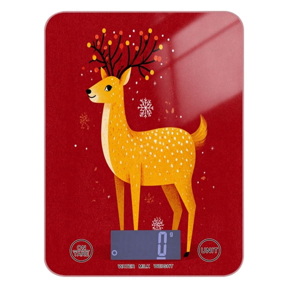 Food Scale Small Food Scale Kitchen Scale Kitchen Electronic Scale Multifunctional Digital Kitchen Scale Baking and Cooking Scale Yellow Christmas Deer Beautiful