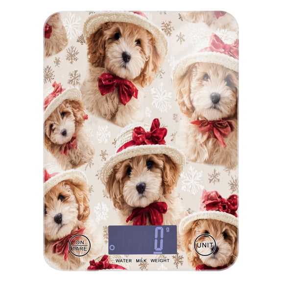Food Scale Small Food Scale Kitchen Scale Kitchen Electronic Scale Multifunctional Digital Kitchen Scale Baking and Cooking Scale Yellow Christmas Puppy