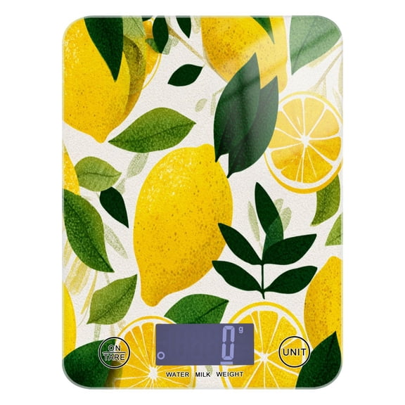 Food Scale Small Food Scale Kitchen Scale Kitchen Electronic Scale Multifunctional Digital Kitchen Scale Baking and Cooking Scale Yellow Lemon Pattern