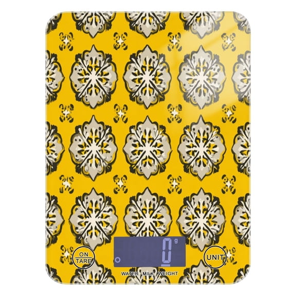 Food Scale Small Food Scale Kitchen Scale Kitchen Electronic Scale Multifunctional Digital Kitchen Scale Baking and Cooking Scale Yellow Pattern Seamless