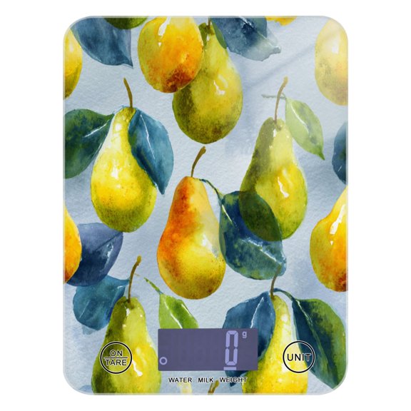Food Scale Small Food Scale Kitchen Scale Kitchen Electronic Scale Multifunctional Digital Kitchen Scale Baking and Cooking Scale Yellow Pear Watercolor Style
