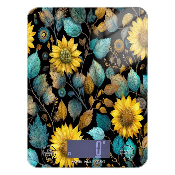 Food Scale Small Food Scale Kitchen Scale Kitchen Electronic Scale Multifunctional Digital Kitchen Scale Baking and Cooking Scale Yellow Sage Leaf Pattern