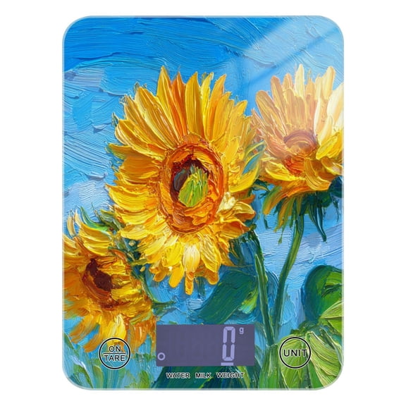 Food Scale Small Food Scale Kitchen Scale Kitchen Electronic Scale Multifunctional Digital Kitchen Scale Baking and Cooking Scale Yellow Sunflower Pattern