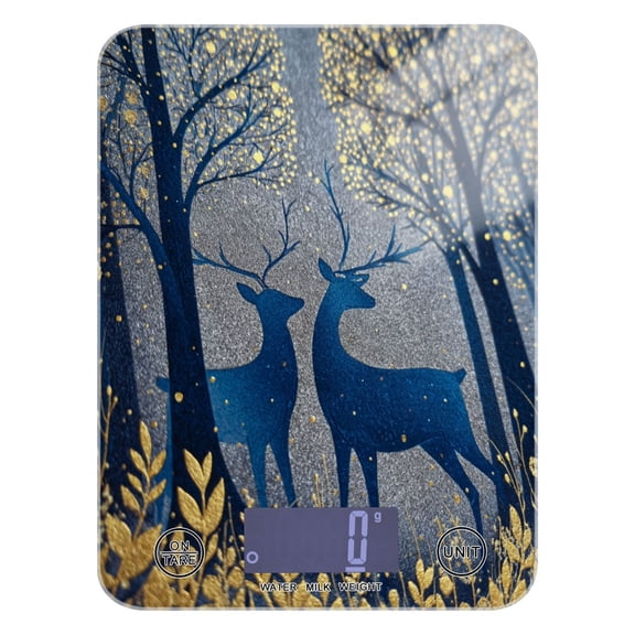 Food Scale Small Food Scale Kitchen Scale Kitchen Electronic Scale Multifunctional Digital Kitchen Scale Baking and Cooking Scale Blue Christmas Deer