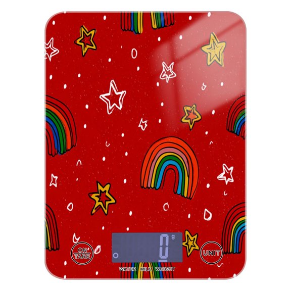 Food Scale Small Food Scale Kitchen Scale Kitchen Electronic Scale Multifunctional Digital Kitchen Scale Baking and Cooking Scale Cartoon Red Rainbow