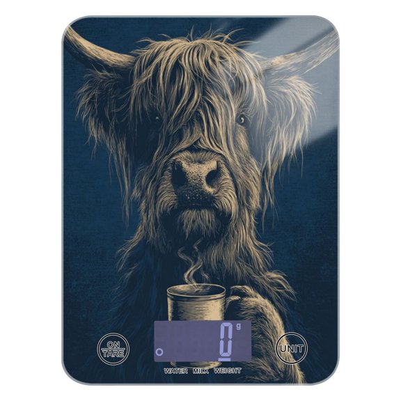 Food Scale Small Food Scale Kitchen Scale Kitchen Electronic Scale Multifunctional Digital Kitchen Scale Baking and Cooking Scale Cow Drinking Coffee