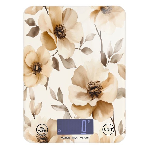 Food Scale Small Food Scale Kitchen Scale Kitchen Electronic Scale Multifunctional Digital Kitchen Scale Baking and Cooking Scale Cream Flowers