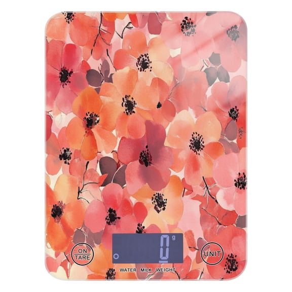 Food Scale Small Food Scale Kitchen Scale Kitchen Electronic Scale Multifunctional Digital Kitchen Scale Baking and Cooking Scale Dark Red Flowers
