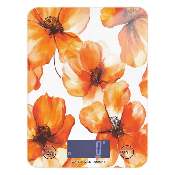 Food Scale Small Food Scale Kitchen Scale Kitchen Electronic Scale Multifunctional Digital Kitchen Scale Baking and Cooking Scale Orange Flower