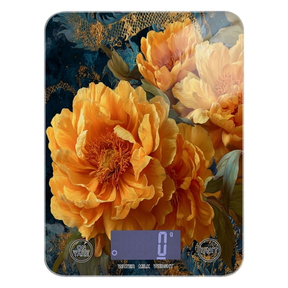 Food Scale Small Food Scale Kitchen Scale Kitchen Electronic Scale Multifunctional Digital Kitchen Scale Baking and Cooking Scale Orange Peony
