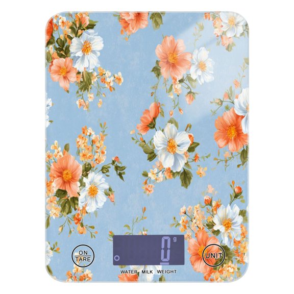 Food Scale Small Food Scale Kitchen Scale Kitchen Electronic Scale Multifunctional Digital Kitchen Scale Baking and Cooking Scale Orange Tiny Flower