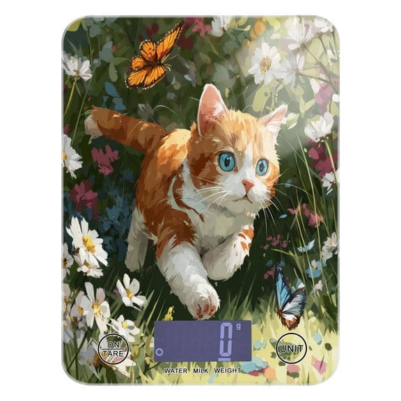 Food Scale Small Food Scale Kitchen Scale Kitchen Electronic Scale Multifunctional Digital Kitchen Scale Baking and Cooking Scale Orange White Kitten