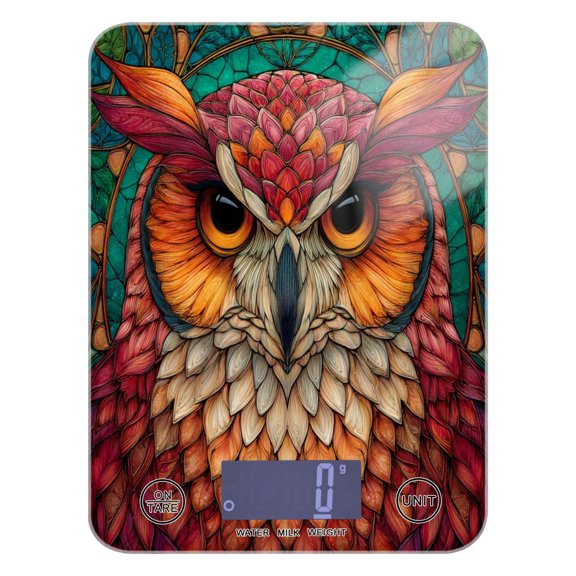 Food Scale Small Food Scale Kitchen Scale Kitchen Electronic Scale Multifunctional Digital Kitchen Scale Baking and Cooking Scale Owl Stained Glass