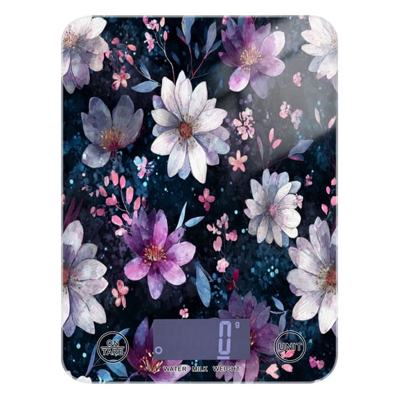 Food Scale Small Food Scale Kitchen Scale Kitchen Electronic Scale Multifunctional Digital Kitchen Scale Baking and Cooking Scale Purple Flowers