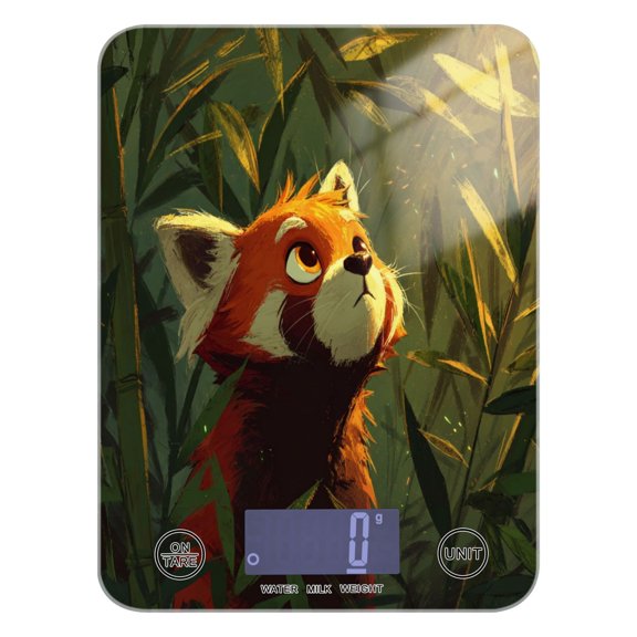 Food Scale Small Food Scale Kitchen Scale Kitchen Electronic Scale Multifunctional Digital Kitchen Scale Baking and Cooking Scale Red Panda in Bamboo