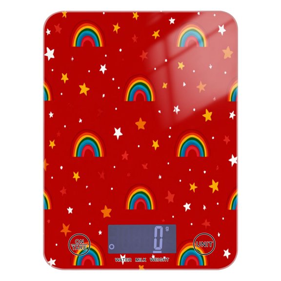 Food Scale Small Food Scale Kitchen Scale Kitchen Electronic Scale Multifunctional Digital Kitchen Scale Baking and Cooking Scale Red Rainbow