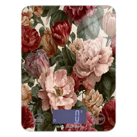 Food Scale Small Food Scale Kitchen Scale Kitchen Electronic Scale Multifunctional Digital Kitchen Scale Baking and Cooking Scale Retro Flowers